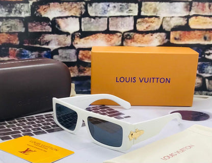 Louis Vuitton Branded Evidence Blue Transparent Len's White Frame LV-9016 Unisex Men's and Women's Sunglass