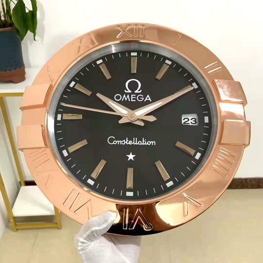 Omega Wall Clock Analog Rose Gold With Black Dial Quartz Clock For Wall decording Consellation Clock- Classy Look Clock For Home Decor Wall Clock OG-WC-902