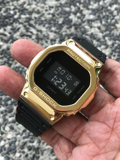 Casio G-Shock Analog-Digital Full with Black & Gold Digital Dial Resin Black Strap Watch Unisex Fancy look premium quality GA-GM-S5600