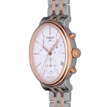 Tissot Carson Premium Chronograph White Dial New Stylish Multi Color Branded Men's Watch - Genuine Gift For Men's T-10119271104100