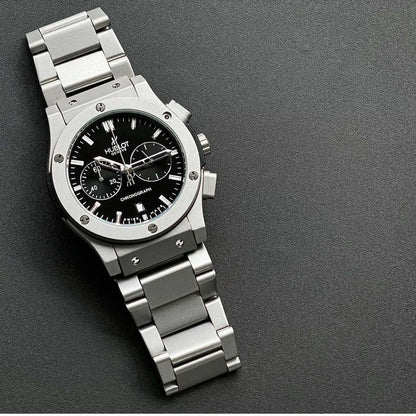 Hublot Big Bang Classic CHRONOGRAPH TITANIUM Bracelet Strap Watch 45mm Round Big Bang 5, Formal Watch For Men's HB-W-06