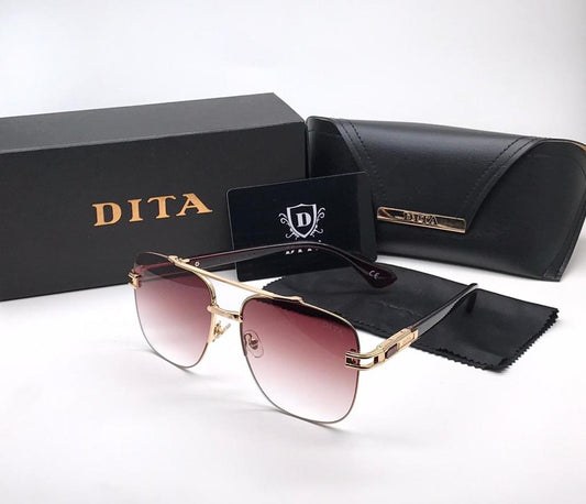 Dita Multi Color Golden Frame Glass Man's Women's Sunglass Dt-236 Silver & Black Stick Gift Sunglass