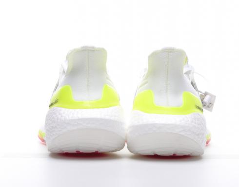 Adidas Ultra Boost 21 White Solar Yellow Shoes For Man And Boys FY0377