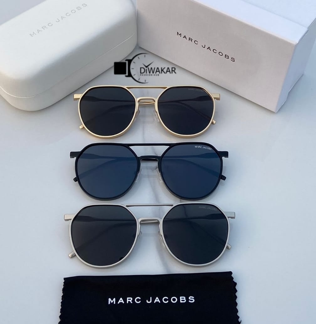 Marc Jacobs Latest Design Heavy Material Black Shade With Silver Frame Sunglass For Men's MJ-111