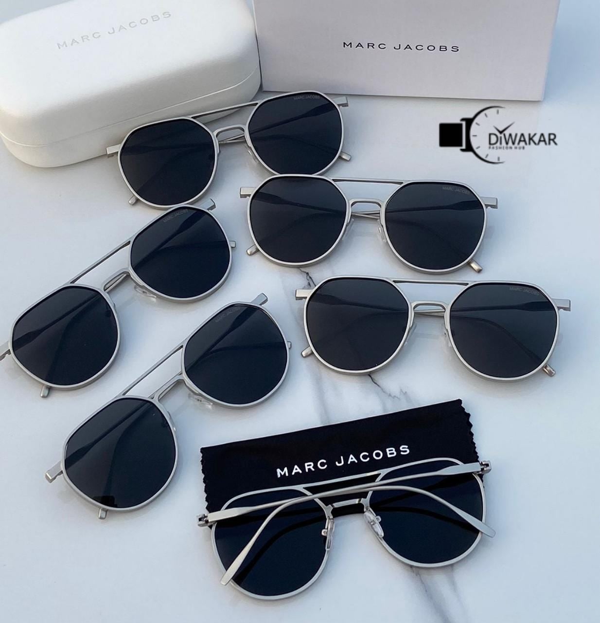 Marc Jacobs Latest Design Heavy Material Black Shade With Silver Frame Sunglass For Men's MJ-111