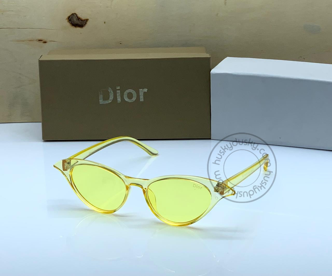 Dior Yellow Glass Women's Sunglass for Woman or Girl DR-456 Yellow transparent Frame Gift Sunglass