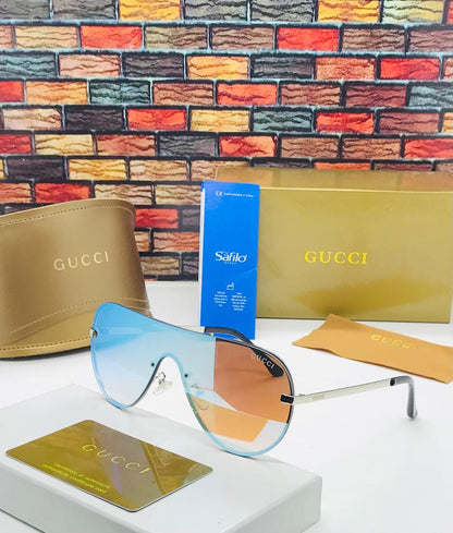 Gucci Blue Color Sunglasses For Man GU-90812 Silver Stick Gift Sunglass