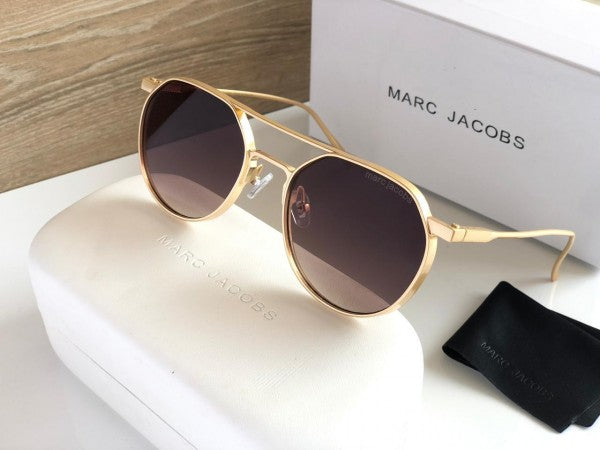 Marc Jacobs Latest Design Heavy Material Black Shade With Golden Frame Sunglass For Men's MJ-112