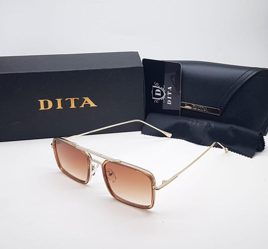 Dita Brown Shade Silver Frame Glass Man's Women's Sunglass Dt-237 Silver & Black Stick Gift Sunglass