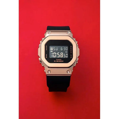 Casio G-Shock Analog-Digital Full with Black & Rose Gold Digital Dial Resin Black Strap Watch Unisex Fancy look premium quality GA-GMS5600SK-7