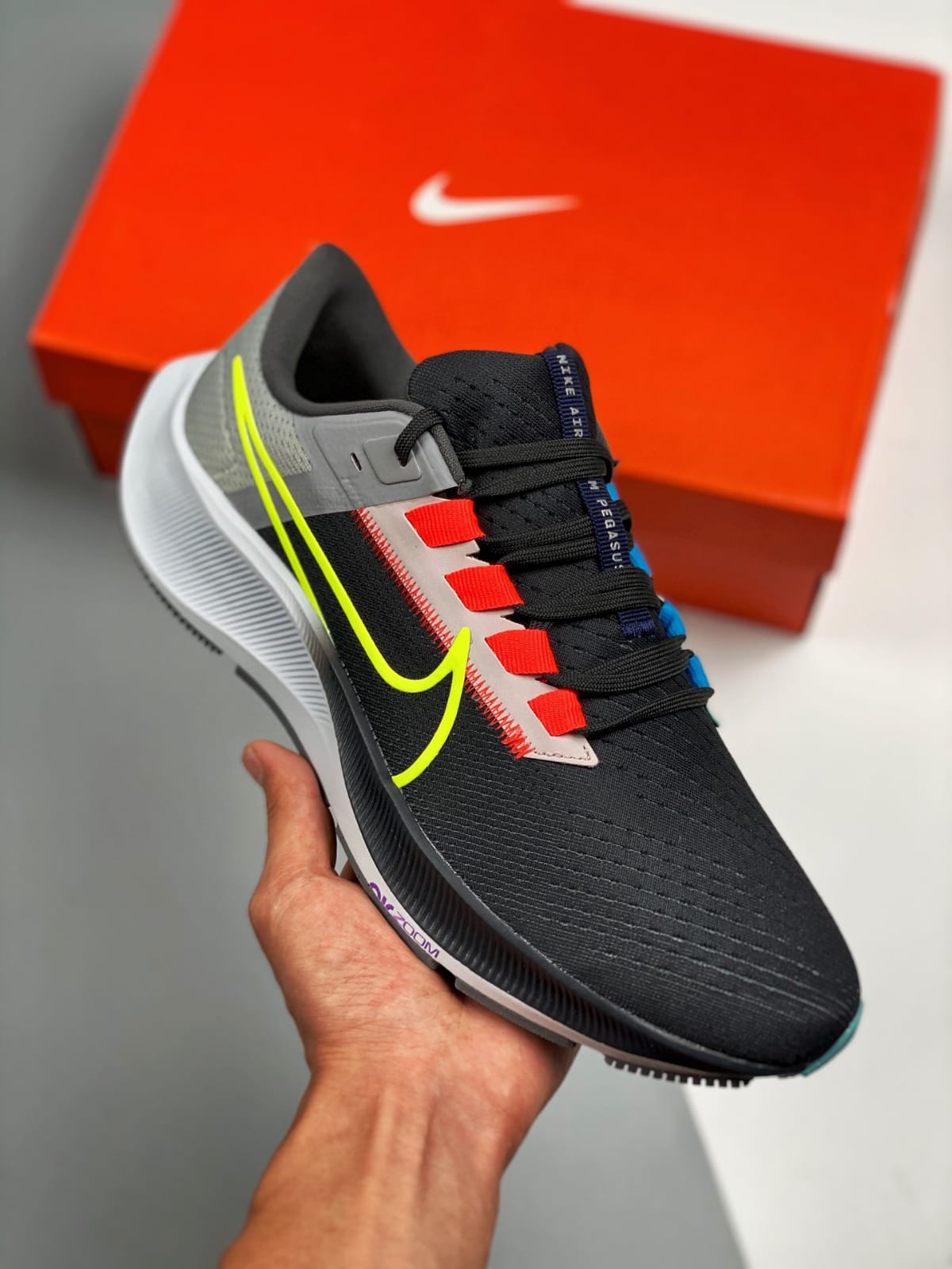 Nike Air Zoom Pegasus 38 Smoke Grey Black Color Shoes For Man And Women Crimson CW7356-001