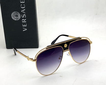 Versace Branded Purple Glass Men's Sunglass For Man Ver-528 Golden Color Stick Gift Sunglass