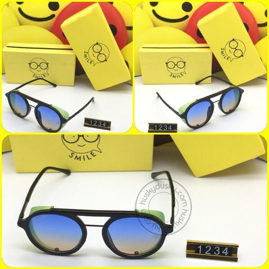 Smile Multi Color Glass Women's Sunglass for Woman or Girl SM-333 Golden Black Frame Gift Sunglas