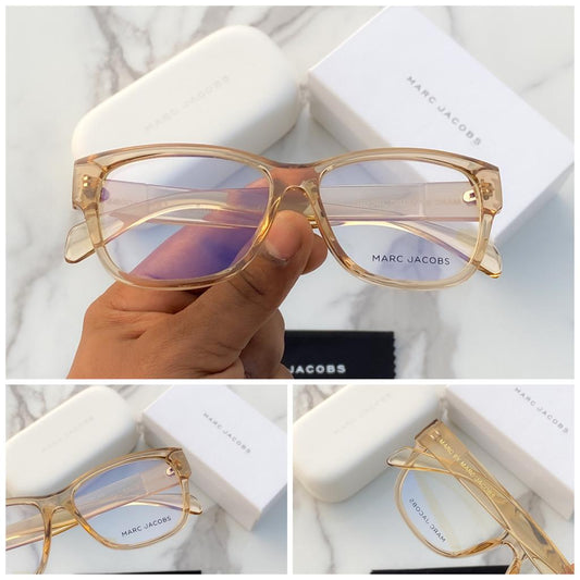 Marc Jacobs Latest Design Heavy Material Transparent lens And Brown Transparent Color Frame And Transparent Stick Sunglass For Men's And Women's OR Girls MJ-9088_Best Stylist Sunglass