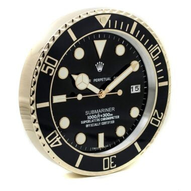 Rolex Wall Clock Quartz Analog Dated Design Metal Art Wall Clock Luminous Function Black Dial Metal Home Decor Wall Clocks Inspired By Submariner II Dated Wall decording Clock- Classy Look Clock For Home D cor Wall RLX-WC-803