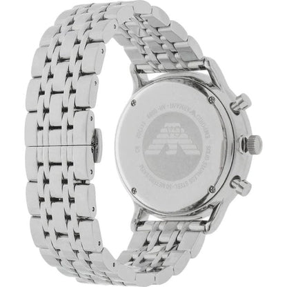 Emporio Armani Chronograph Silver and Black tone Strap Date men's Watch For Men With Black Dial AR-0389 Gift Best watch