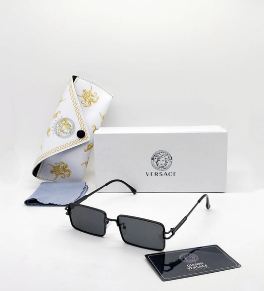 Versace Ver-Col-944 Rectangle Metal Sunglasses Mod Lens Sunglasses For Men For Women With Black Stick Sunglass