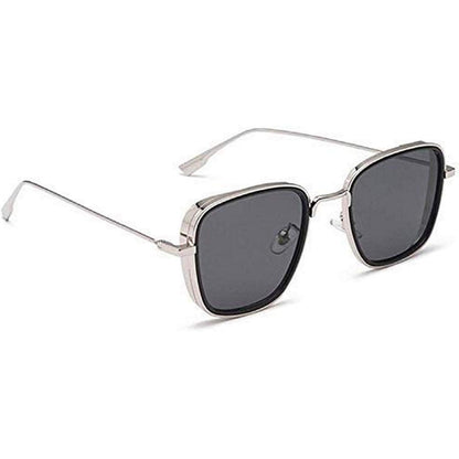 Husky Dusky Black Color Glass Men's Women's Sunglass For Man Woman Or Girl LV-864 Silver Stick Gift Sunglass