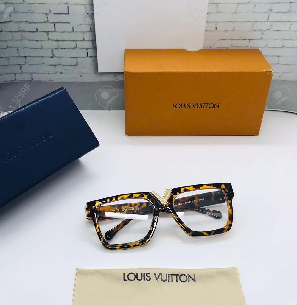 Louis Vuitton Transparent Glass With Tiger Print Frame Man's Sunglass LV-372 Gift Sunglass