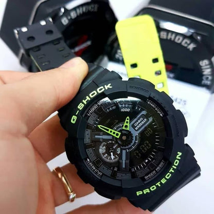 Casio G-Shock Analog top brand luxury set military Digital Watch Men GA-110LN-2ADR Black And Yellow Resin Band Men Sports 200mm Watch