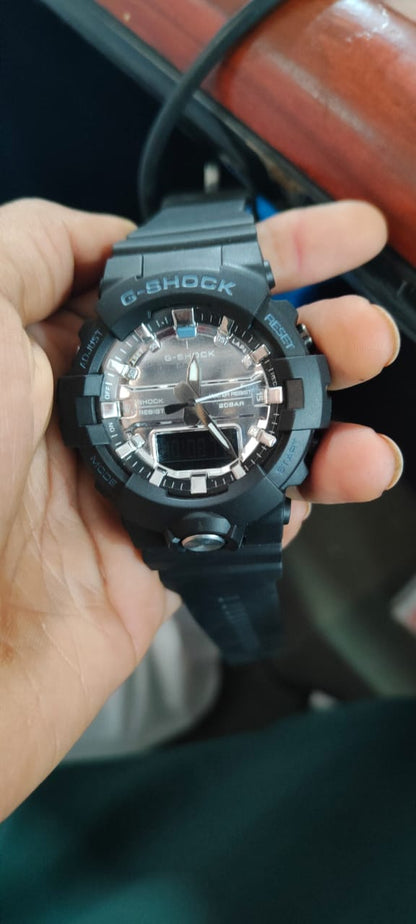 Casio G-Shock Analog Digital Black Belt Men's Watch For Man GA-810MMA-1ADR Silver Color Dial Day And Date Gift Watch