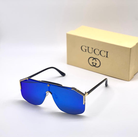 Gucci Blue Glass Square Sunglasses For Man GU-999 Black Stick Gift Sunglass