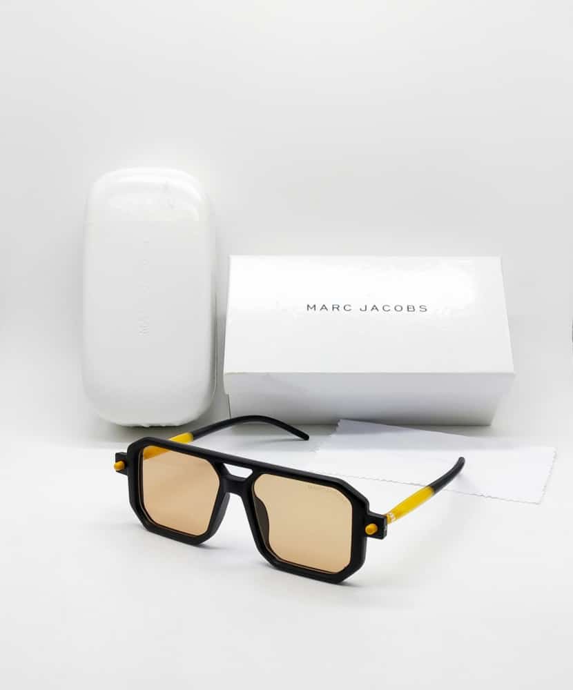 Marc Jacobs Latest Design Heavy Material Yellow Transparent lens And Black Frame Sunglass For Men's And Women's OR girls MJ-123