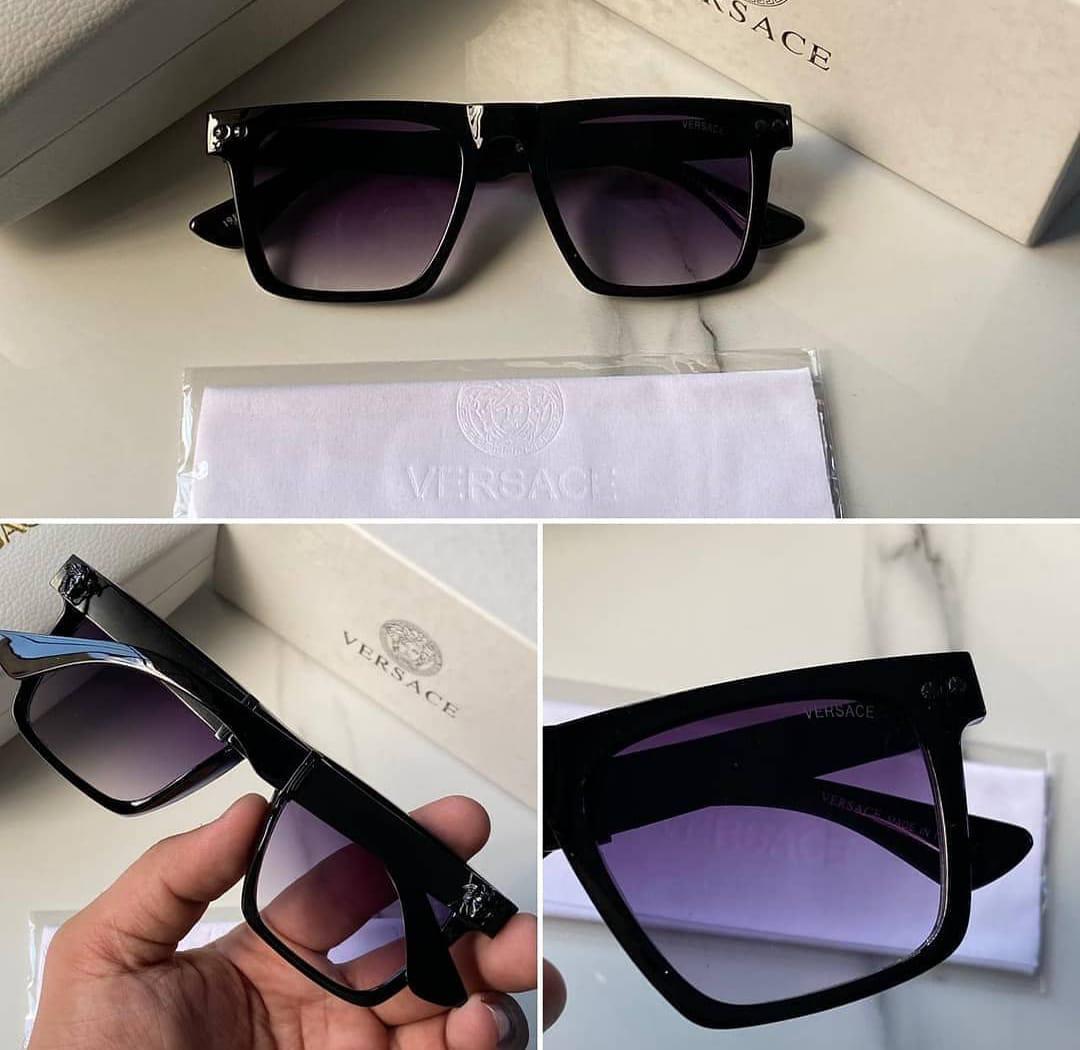 Versace Ver-753 Square Sunglasses For Men For Women Black Stick Sunglass