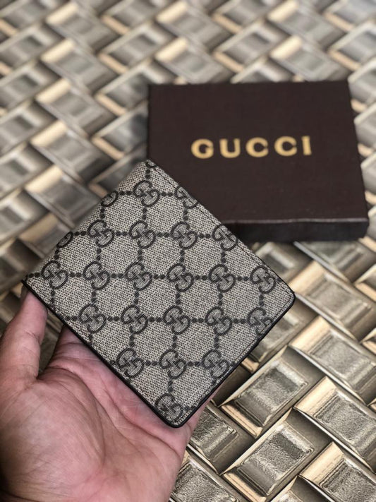 Gucci Made In Italy Coffee Color Men's Wallet For Man Coffee Big GG Leather Gift Wallet Gucci Design Print GC-B-188