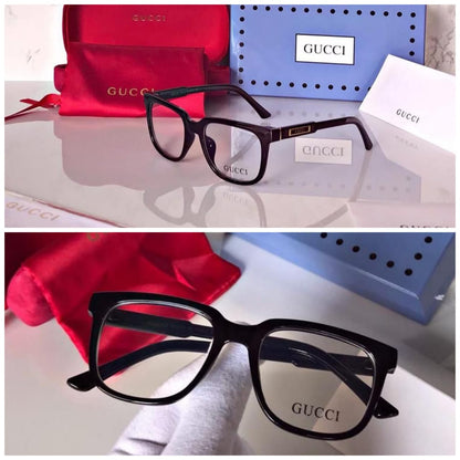 Gucci Branded Transparent Glass With Black Frame Square Oversized Men's Women's Sunglass For Men's Woman Or Girl Gg-0958O 002- Casual Uses Oversized Sunglasses