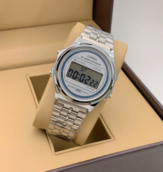 Casio Vintage Digital Men's Watch Casio A171WE-1A alarm timer light stainless steel Strap- Best Gift Unisex young watch