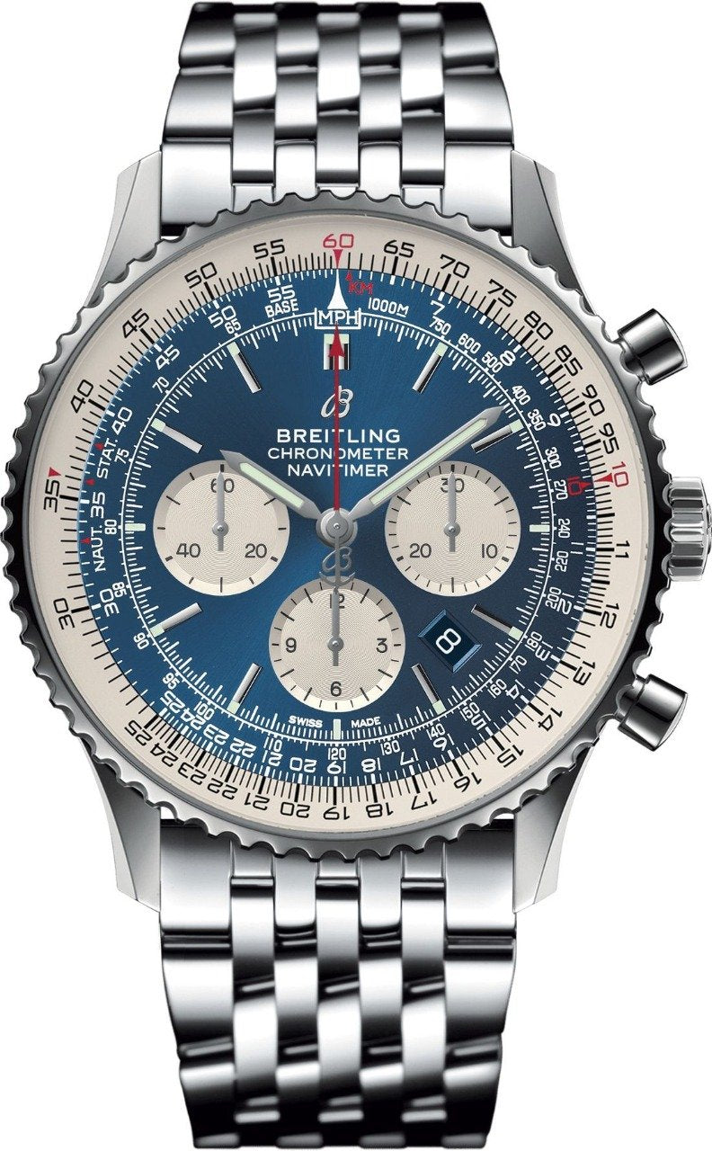 Breitling Navitimer 1 B01 Chronograph Blue Dial Man's Watch AB0127211C1A1 AB-0127