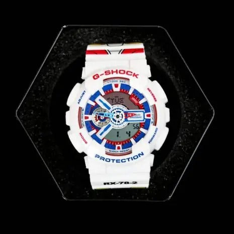 Casio G-Shock Jam Ga110 Gundam 40th Tricolor SeriesWatch Dual Time Robber Strap Watch For Men -Unisex Fancy look premium quality GA-110TR-7ADR