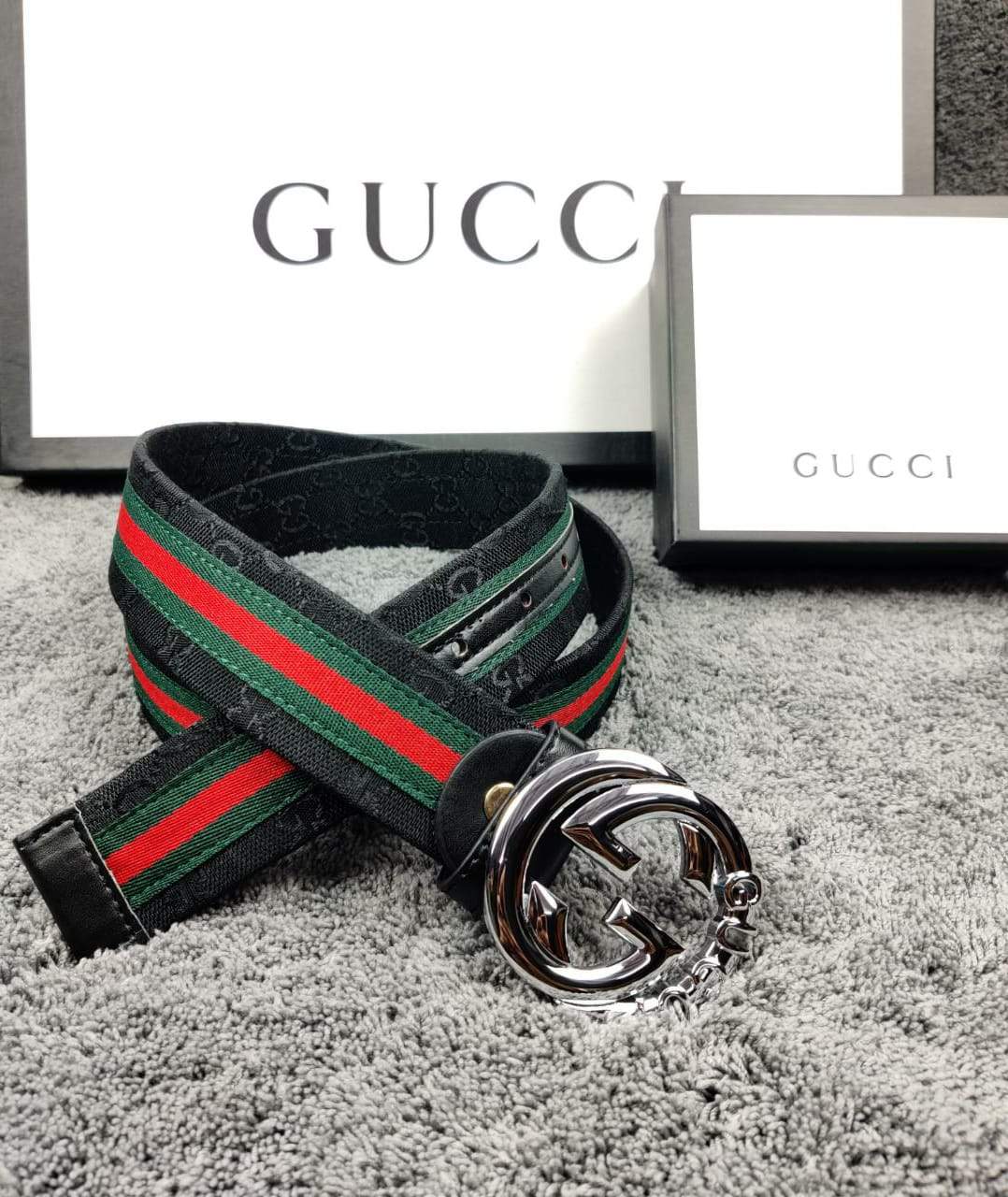 Gucci Black Color Gucci Print Leather Formal Men's Women's Waist Belt For Man Woman Or Girl Formal Gucci Buckle Gift Belt GC-BB-1995