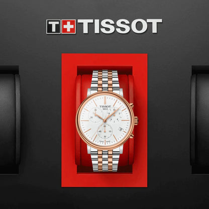 Tissot Carson Premium Chronograph White Dial New Stylish Multi Color Branded Men's Watch - Genuine Gift For Men's T-10119271104100