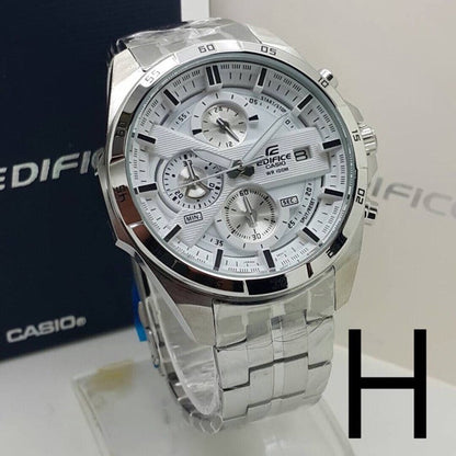 Casio Edifice Multi-Function Chronograph White Dial Stainless Steel Men's Watch EFR-556-SW