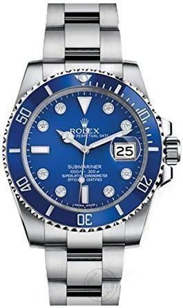 RLX Submariner Automatic Silver Blue Dial Metal Men's Watch For Man Rlx-Blue-Sub Gift Watch RLX-OYSTR-WG-(OG-BOX