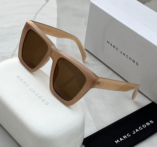 Marc Jacobs High Quality Oversized Cat eye Vintage Brand Sunglasses For Unisex-Unique and Classy MJ-215 Yellow Big square Frame With Brown Glass Sunglass For Men Women's Or Girls