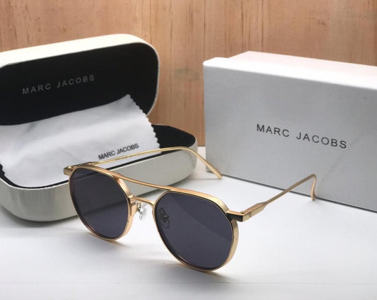 Marc Jacobs Latest Design Heavy Material Black lens And Golen Frame Sunglass With Golen Color Stick For Men's And Women's OR Girls MJ-8715_Best Stylist Sunglass