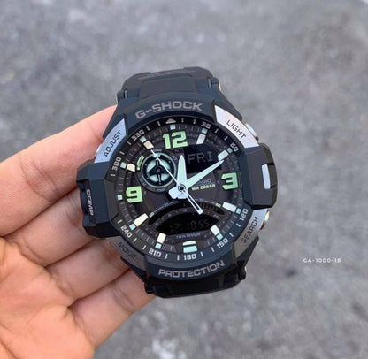 Casio G-Shock Analog Gravity Master Twin Sensor World Time Digital Men Black Analogue and Digital watch With Metal Case Watch For Man Day And Date Gift Watch GA-1000-1BDR