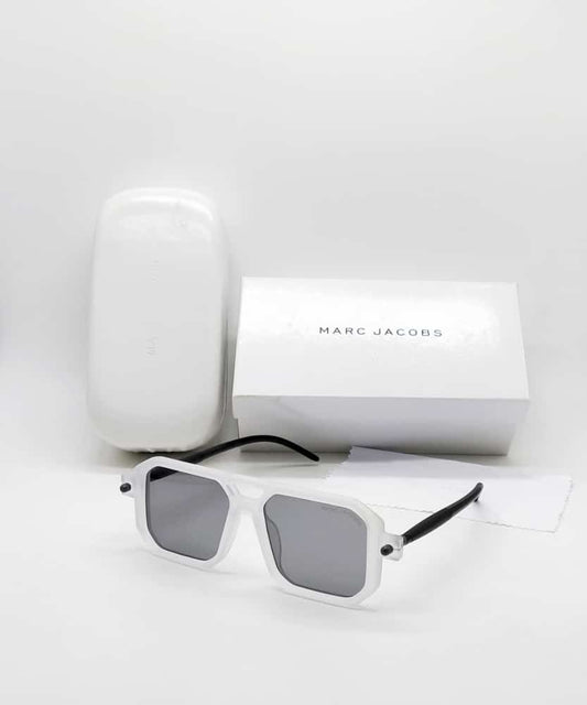 Marc Jacobs Latest Design Heavy Material Transparent lens And White Frame Sunglass With Black Color Stick For Men's And Women's OR Girls MJ-127_Best Stylist Sunglass