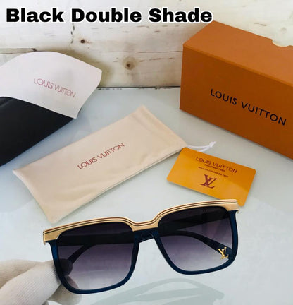 Louis Vuitton Branded Black Double Shade Glass Men's And Women's Sunglass For Man And Woman Or Girls LV-5821 Unisex Gift Sunglass