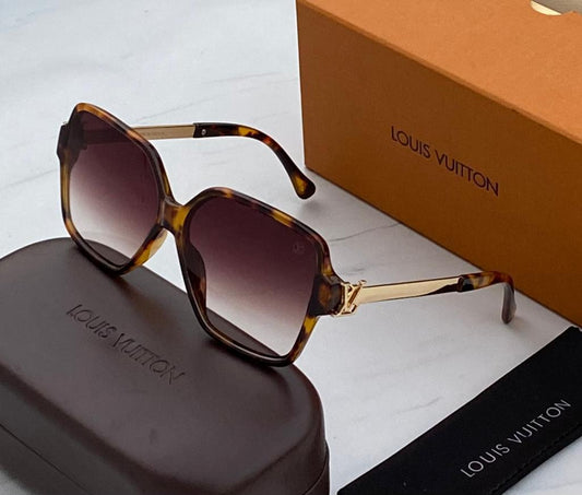 Louis Vuitton black lenses Men's and Women's Sunglass Square Frame Unisex Gift Sunglass LV-7575