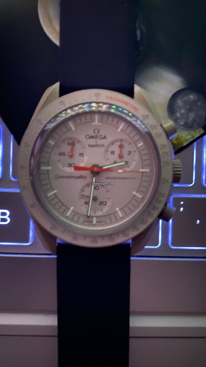 Omega Premium Quality extremely rare, and highly attractive prototype stainless steel With Spacesuit-ready Velcro Strap Muddy Color Case Chronograph Moon Wristwatch- MISSION TO JUPITER OG-SK-2010