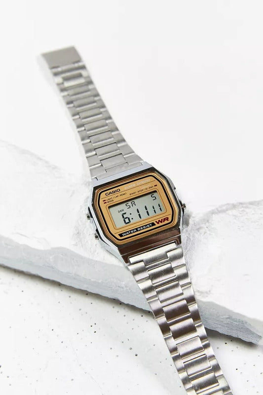 Casio Classic Digital Watch New Era VT-A169W Gold Dial And Stainless Steel Strap Watch Design Unisex Retro Vintage Melbourn Best digital Gift Ever