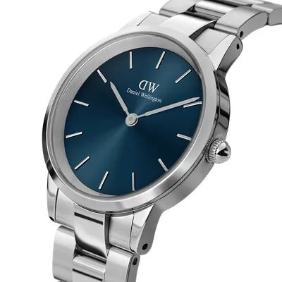 Daniel Wellington Analog Stainless Steel Strap Blue Color Dial Watch With Silver Case And Strap For Women's Watch DW-1203 Dial - Best Watch for Casual Use