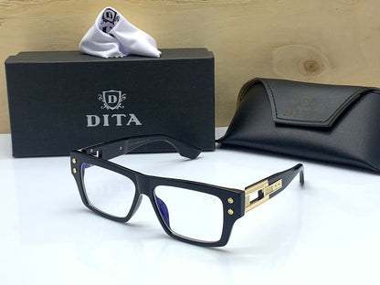 Dita Transparent Man's Women's Sunglass BPX-116A Golden And Black Stick With Black Frame Genuine Gift Sunglasses