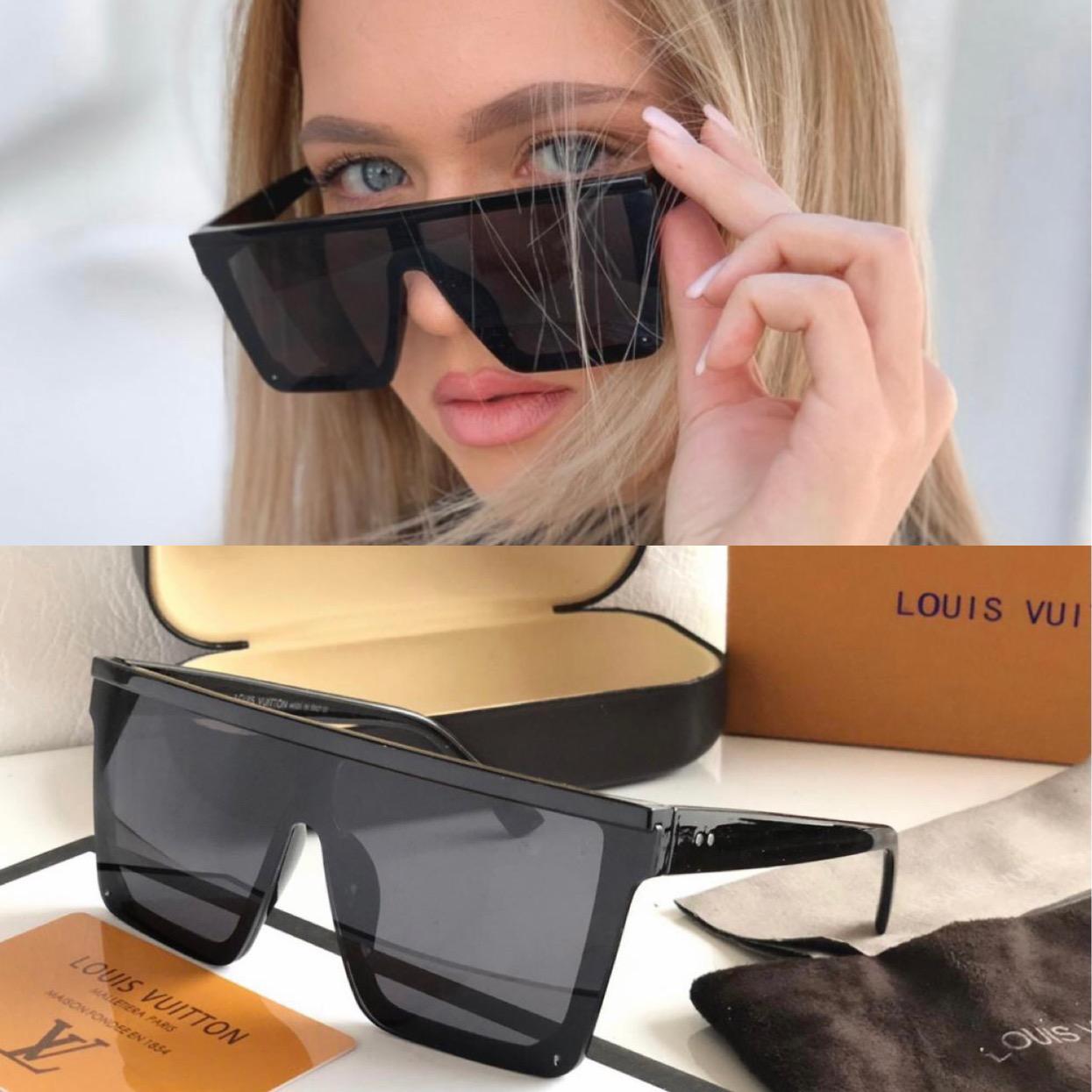 Louis Vuitton Branded Black Glass Men's and Women's Sunglass for Man and Woman or Girls LV-8569 Black Frame Unisex Gift Sunglass