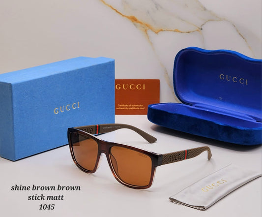 Gucci Branded Brown Color Design Glass Brown Stick Bold Stick Men's Women's Sunglass For Man Woman Or Girl GU-2212 Gift Sunglass