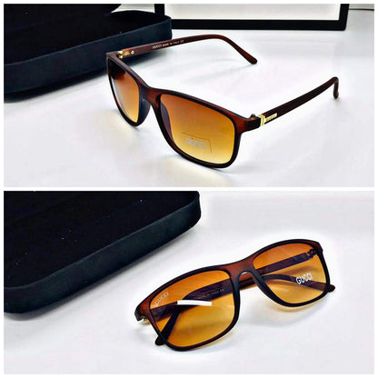 GCC Branded Brown Color Glass Men's Women's Sunglass For Man Woman Or Girl Gu-876 Black Frame Design Gift Sunglass